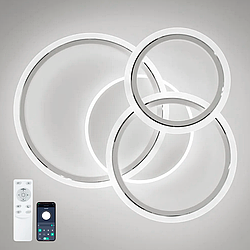 Люстра SONNE 90W 4R APP біла / хром Luminaria 3000-6500К 9000Lm керована світлодіодна LED з пультом ДУ IP20 590х525х110мм