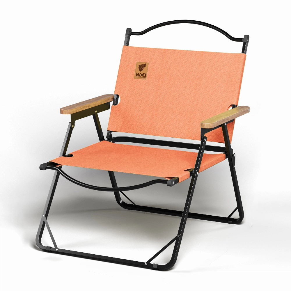Стілець розкладний зі спинкою для кемпінгу WCG Chill Жовтогарячий