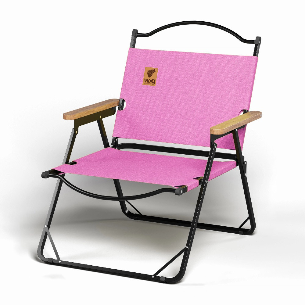 Стілець розкладний зі спинкою для кемпінгу WCG Chill Рожевий
