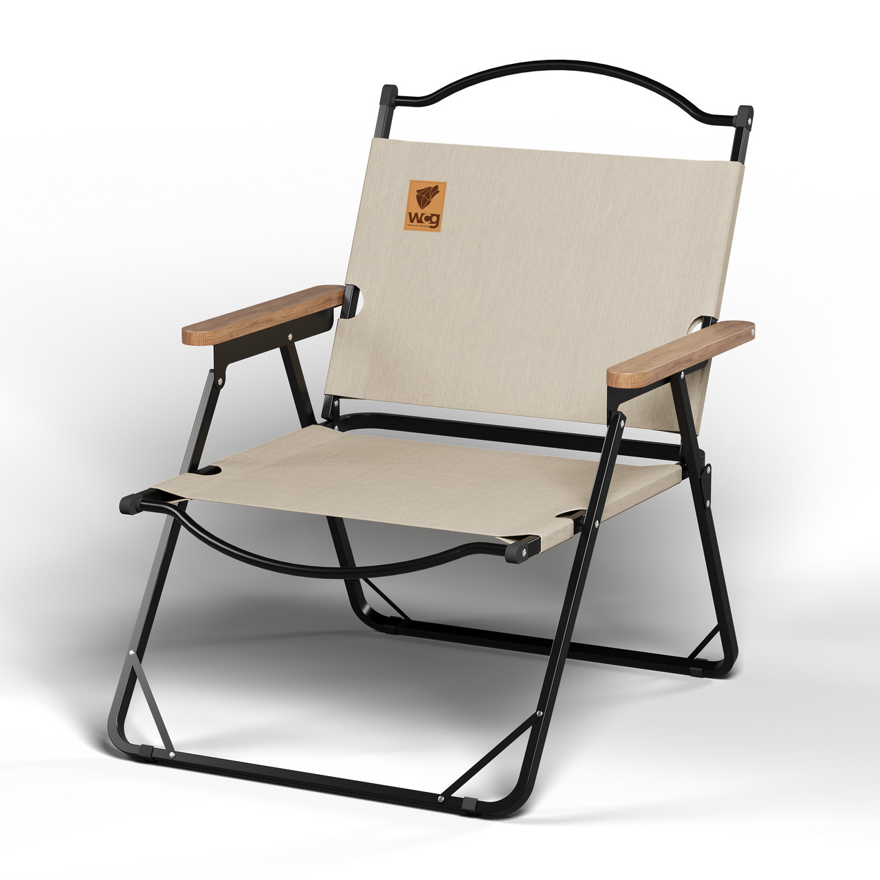 Стілець розкладний зі спинкою для кемпінгу WCG Chill Бежевий