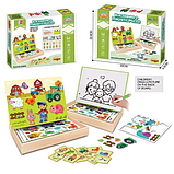 Деревяна дошка з магнітами  XHM - 9911 A  “Ферма”, дошка пиши-витирай, маркер, в коробці, фото 2