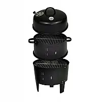Вугільний гриль-коптильня з тефлоновим матом BBQ Чорний гриль, фото 4