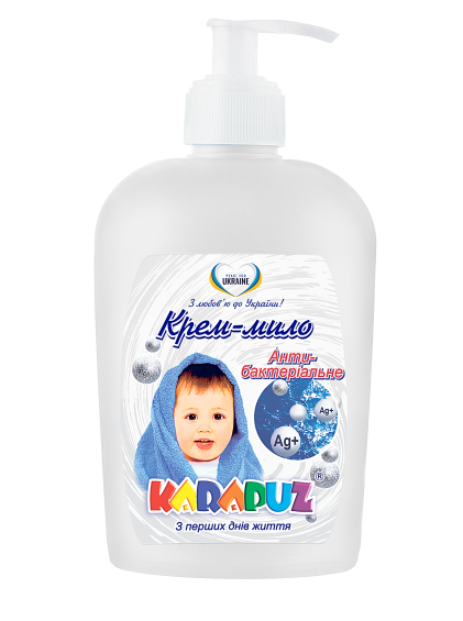 Крем-мило антибактеріальне з активними іонами срібла, Карапуз, 400 г