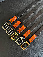 Стильний жіночий рмінь із натуральної шкіри, ширина 3 см, Чорний