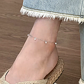 Срібний браслет на ногу анклета з перлинами "Minimal Pearl" срібло 925 проби EGYPT SILVER