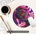Круглий килимок для миші з дизайном аніме, діаметр 20 см, фото 2