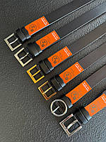 Стильний жіночий рмінь із натуральної шкіри, ширина 3 см, Чорний