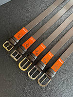 Стильний жіночий рмінь із натуральної шкіри, ширина 3 см, Кремовий