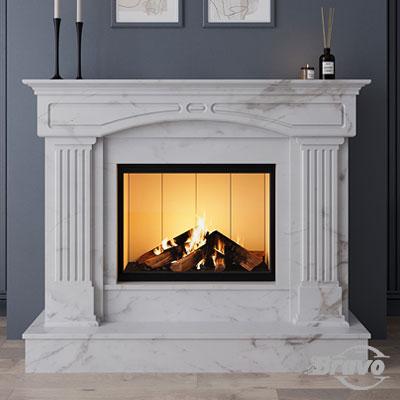 Обудова каміна з марм. Версаль Polaris пряма Браво