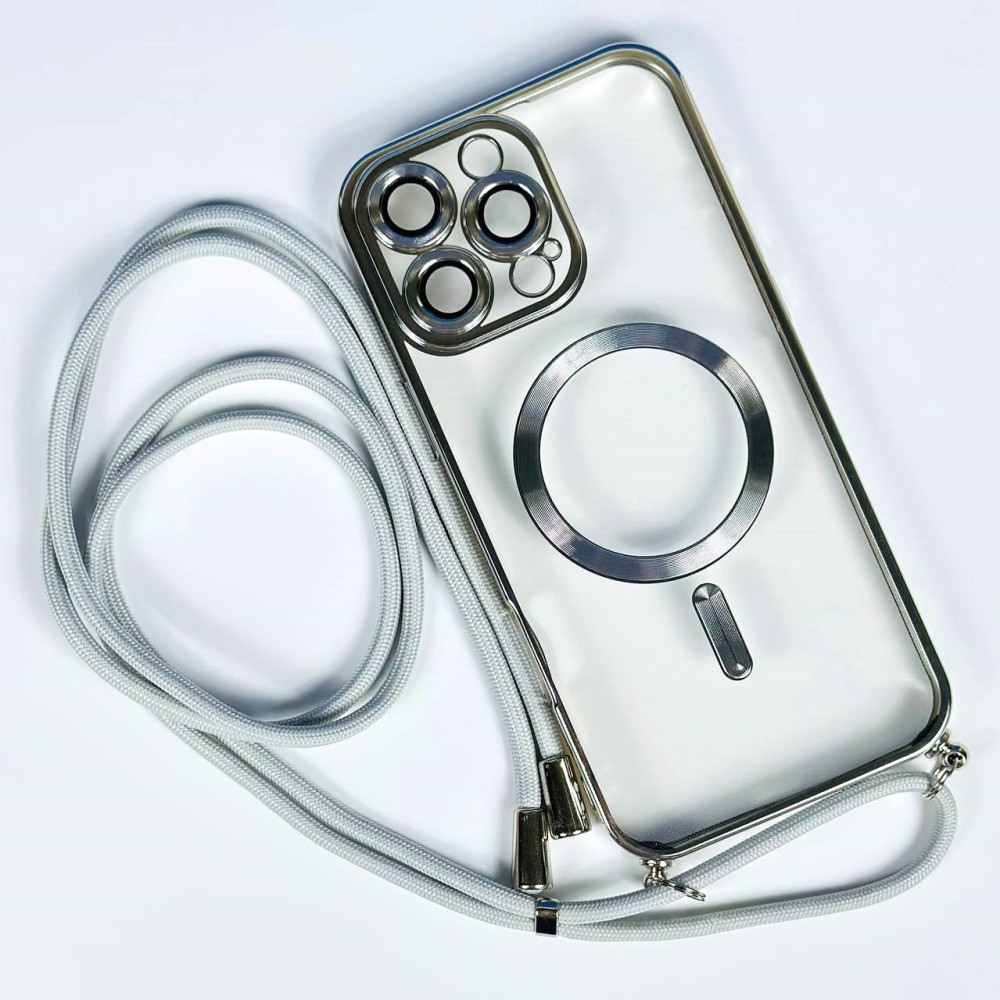 Чохол Crossbody Lanyard with Magsafe зі шнурком для iPhone 11 Pro Max Silver, фото 1