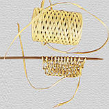 Пряжа рафія для в'язання 3.5 мм світло жовтий колір для в'язання сумок, фото 5