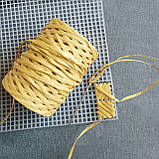 Пряжа рафія для в'язання 3.5 мм світло жовтий колір для в'язання сумок, фото 6