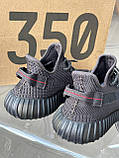 Кросівки Adidas Yeezy Boost 350 Black RF чорні рефлективні шнурки, фото 4