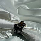 Широка каблучка срібна з вінтажною обробкою з натуральним раухтопазом і лабрадором (12,7 ct) Awesome, фото 4