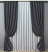 Комплект штор (2шт. 1,5х2,7м.) із колекції "Bagema Rvs". Колір темно-сірий. Код 1241ш 33-0070, фото 2