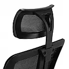 Офісне крісло з м'якою спинкою із сіткової тканини, з регуляцією підголівника, анатомічне, колір чорний, фото 2