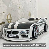 Ліжко-машина "БМВ" чорне (150*70 - 180*80 см), фото 4