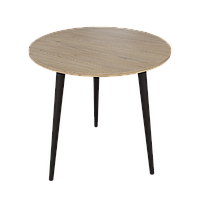 Маленький круглий обідній кухонний стіл 80 см модерн на трьох дерев'яних ніжках на кухню Сет-3 венге дуб торро