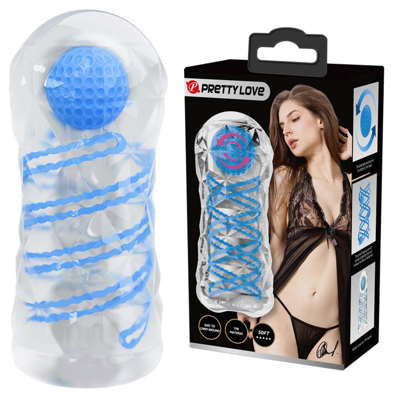 Прозорий мастурбатор вагіна PRETTY LOVE - Transparent masturbator,TPR