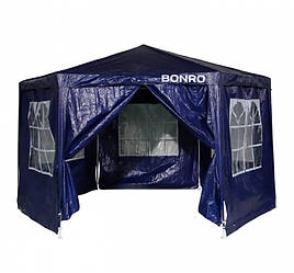 Садовий павільйон тент намету шестикутний розміром 2x2 м Bonro B-9007 синій із чохлом