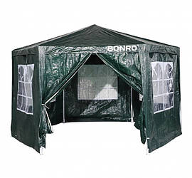 Садовий павільйон намет альтанка шестикутний розміром 2x2 м Bonro B-9007 зелений із чохлом