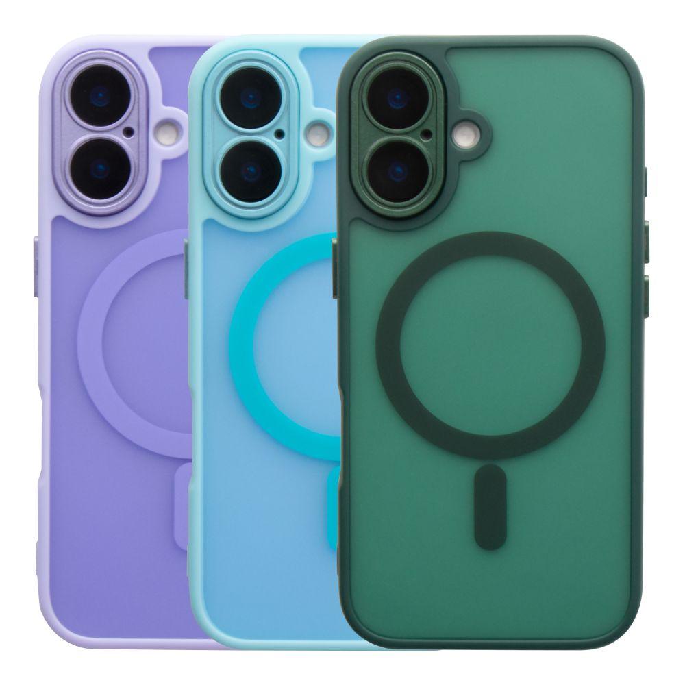 Чехол TPU+PC Magnetic Matte Camera Lens with Magsafe для iPhone 16, фото 1
