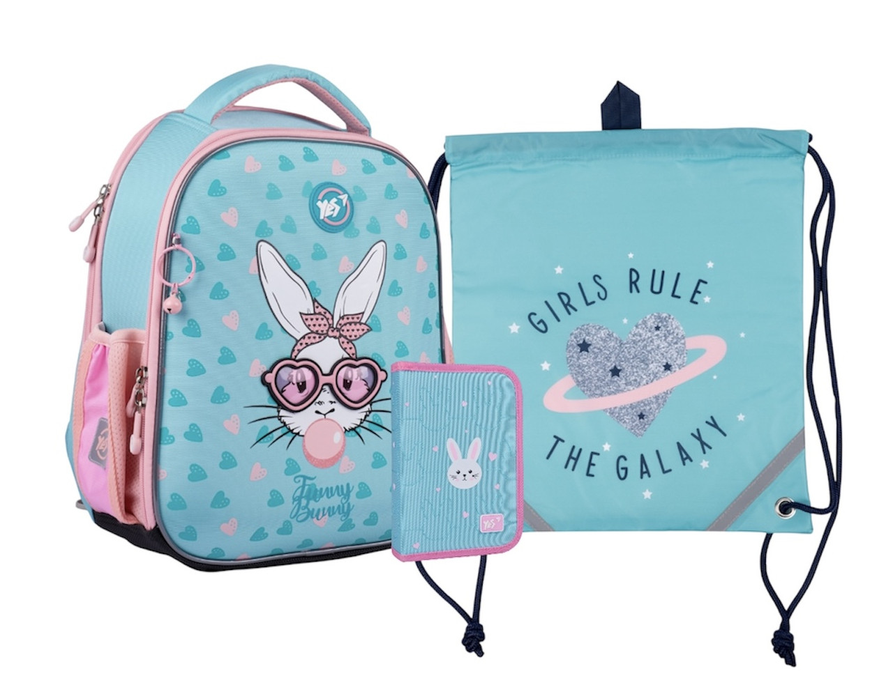 Шкільний набір YES H-100 Funny Bunny (рюкзак, пенал, сумка) 115-130 см
