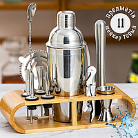 Набор для бара 12 предметов с подставкой Youchen MC-T12, Набор бармена, Аксессуары для бара бармена