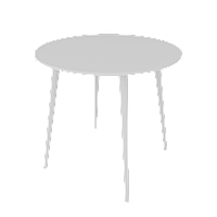 Компактний обідній кухонний стіл круглий білий 80 см модерн на чотирьох дерев'яних ніжках на кухню Сет-4