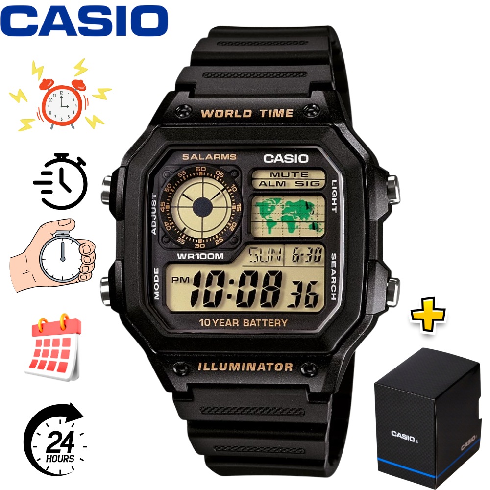 Годинник чоловічий Casio оригінальний наручний водонепроникний протиударний, Casio AE-1200WH-1B, фото 1