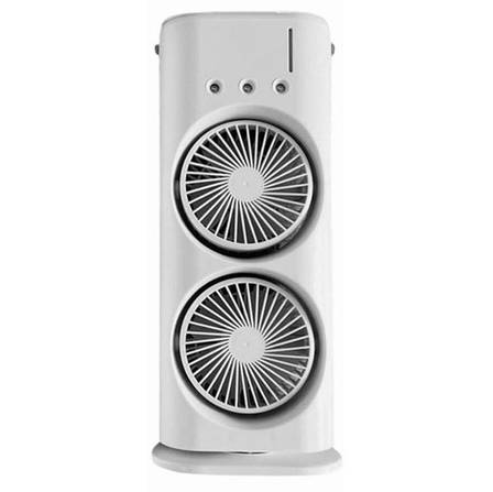 Акумуляторний настільний вентилятор Spray Fan 2in1 подвійний Вітродуйка з підсвічуванням та зволоженням Білий, фото 1