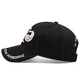 Бейсболка чорна з написом Airborne, фото 4