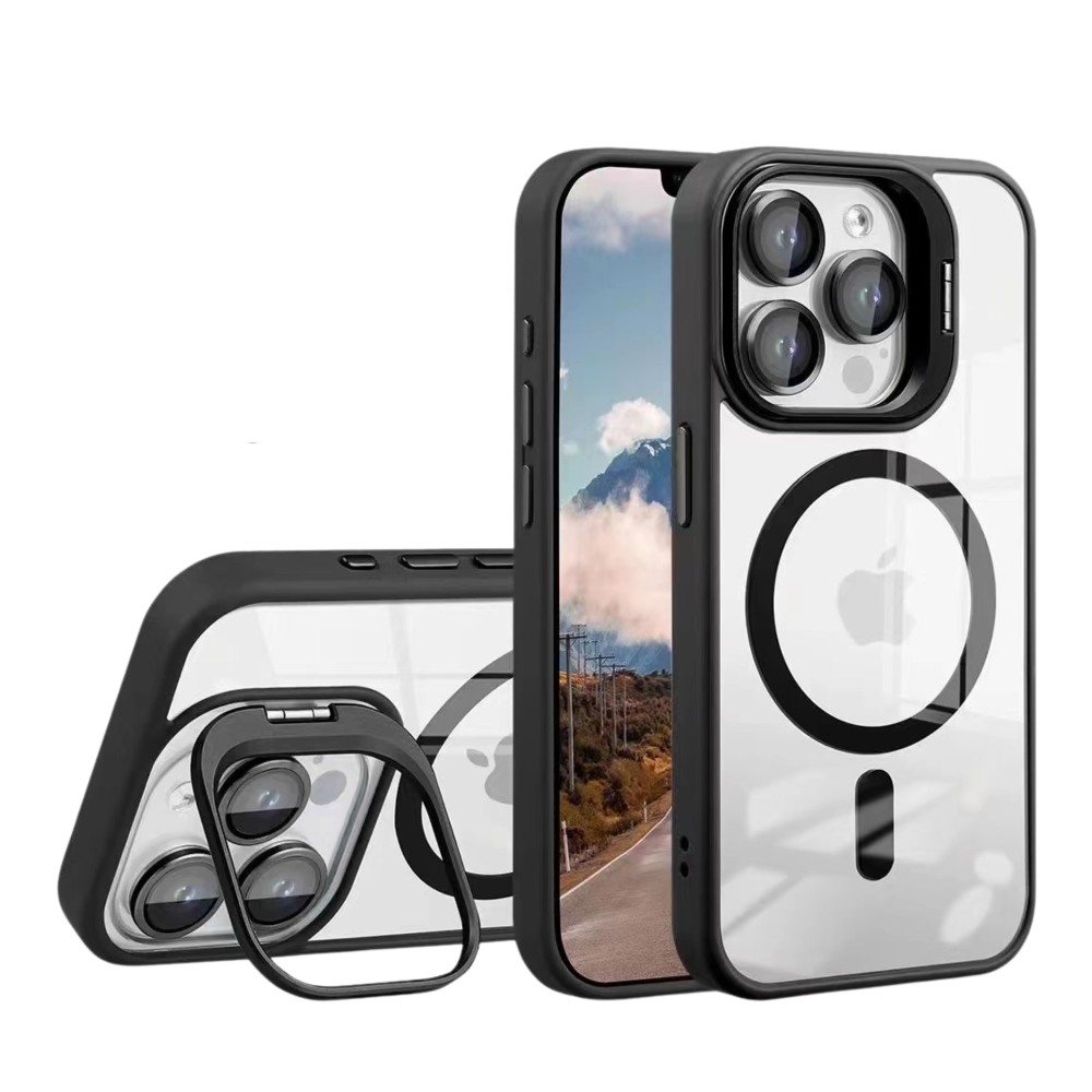 Чохол TPU+PC+Metal Stand Case with MagSafe and Camera Lenses для iPhone 14, фото 1