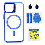 Чохол TPU+PC+Metal Stand Case with MagSafe and Camera Lenses для iPhone 15, фото 3