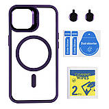 Чохол TPU+PC+Metal Stand Case with MagSafe and Camera Lenses для iPhone 15, фото 5