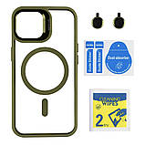 Чохол TPU+PC+Metal Stand Case with MagSafe and Camera Lenses для iPhone 15, фото 6