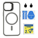 Чохол TPU+PC+Metal Stand Case with MagSafe and Camera Lenses для iPhone 15, фото 7