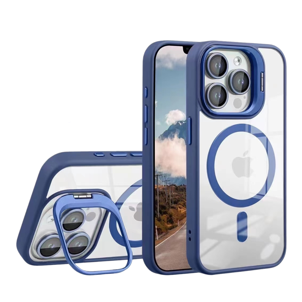 Чохол TPU+PC+Metal Stand Case with MagSafe and Camera Lenses для iPhone 14 Pro Max, фото 1