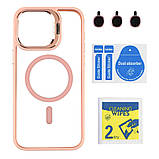 Чохол TPU+PC+Metal Stand Case with MagSafe and Camera Lenses для iPhone 15 Pro Max, фото 9