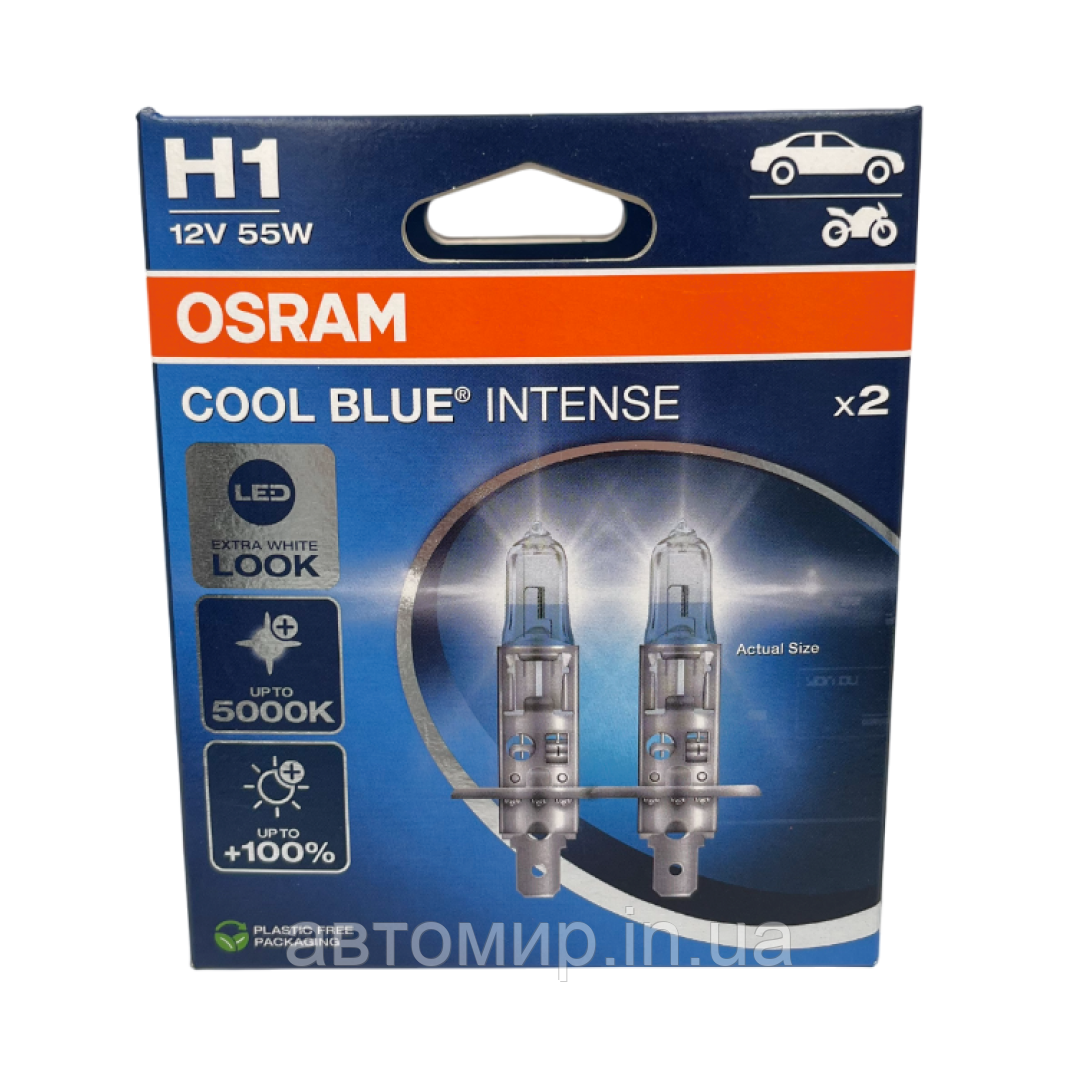Галогенні лампи OSRAM COOL BLUE H1 12V 55W ОРИГІНАЛ, фото 1