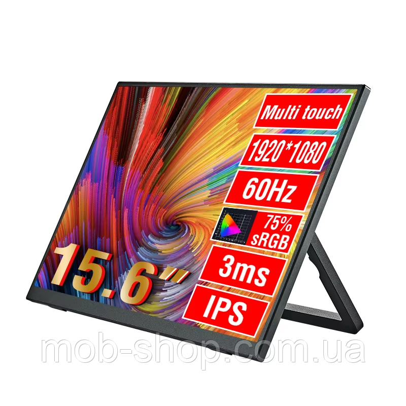 Портативний монітор Anmite A156W03 black 15.6" 1920x1080 60 Гц для різних пристроїв