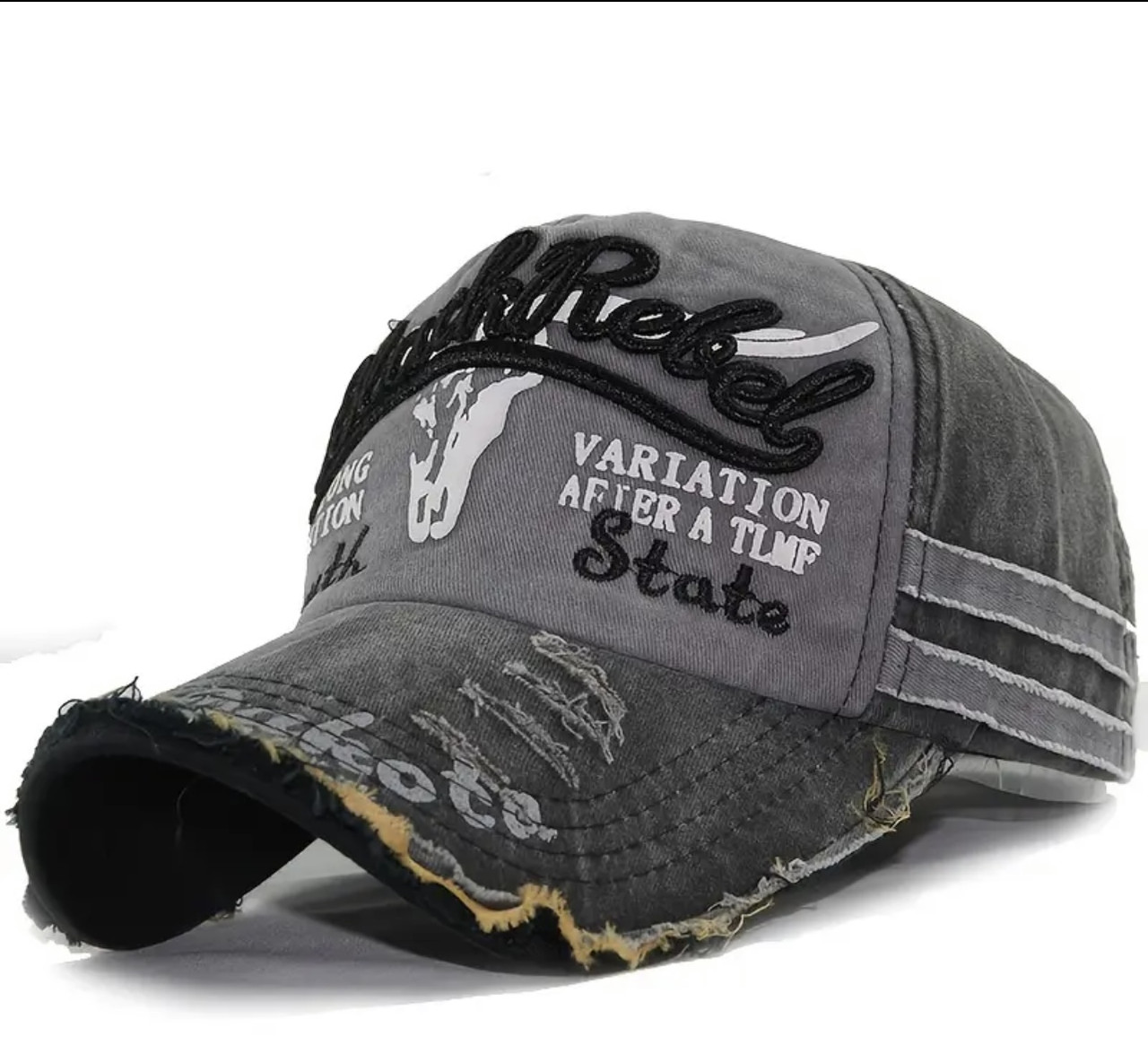 Бейсболка сіра з написом Black Rebel, фото 1