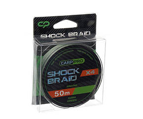 Шок-лідер Carp Pro Shock Braid PE X4 0.16мм 50м Dark Green