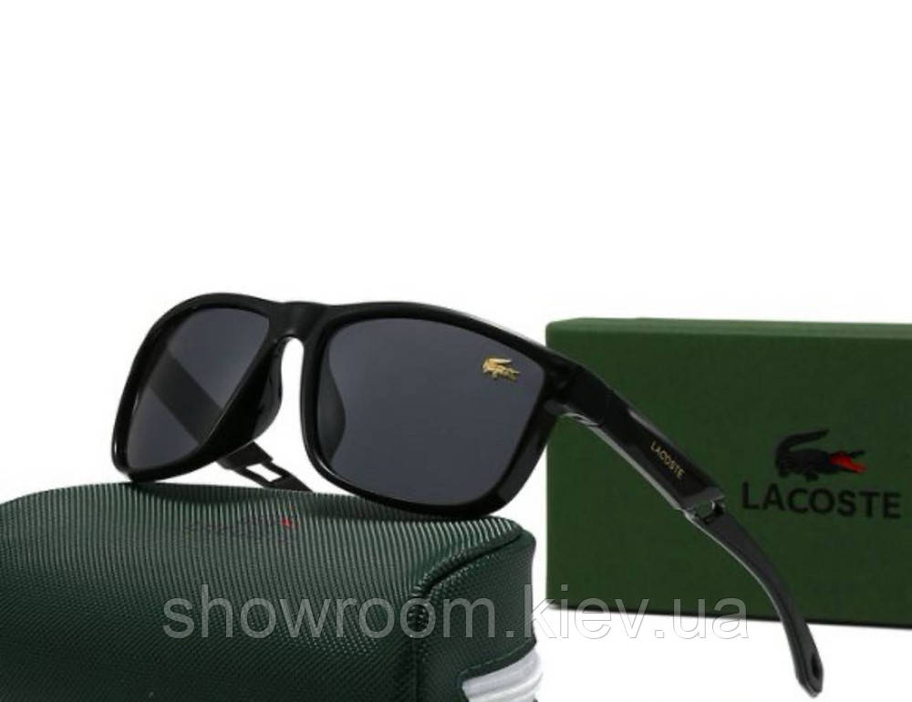 Чоловічі чорні сонцезахисні окуляри Lacoste (23027) полароїд