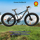 Велосипед для бездоріжжя Crosser Fat Bike 26" обладнання Shimano дискові гальма сталева рама 16,5", фото 10
