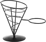 Підставка для картоплі фрі із соусницею металева DecorArt чорна. Предмети для сервірування з металу