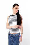 Майка жіноча літня смугаста трикотажна  в рубчик, фото 2