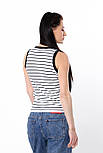 Майка жіноча літня смугаста трикотажна  в рубчик, фото 3
