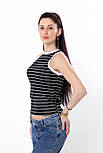 Майка жіноча літня смугаста трикотажна  в рубчик, фото 4