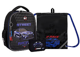 Шкільний набір YES H-100 My First Car LED (рюкзак, пенал, сумка) 115-130 см